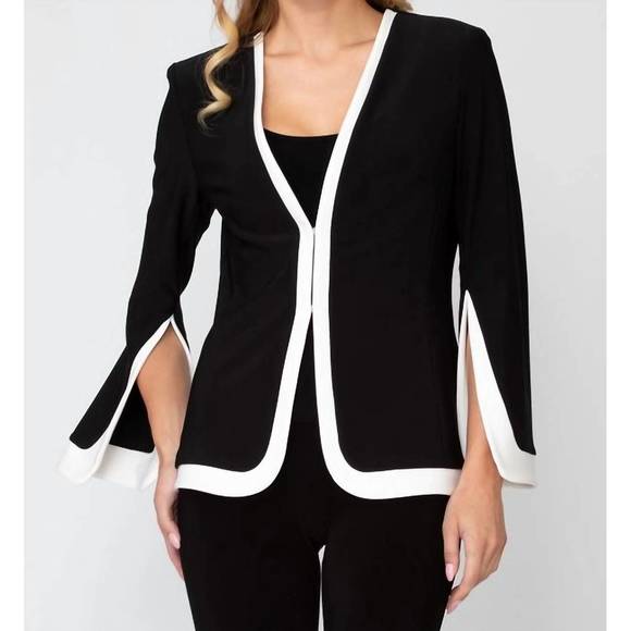 Joseph Ribkoff S Graphic Print Black & White Blazer 221113 1846